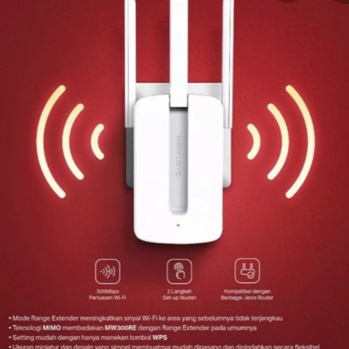 Mercusys MW300RE Wi-Fi Range Extender 300Mbps wifi 300 mbps repeater wifi mw 300re mw300 re