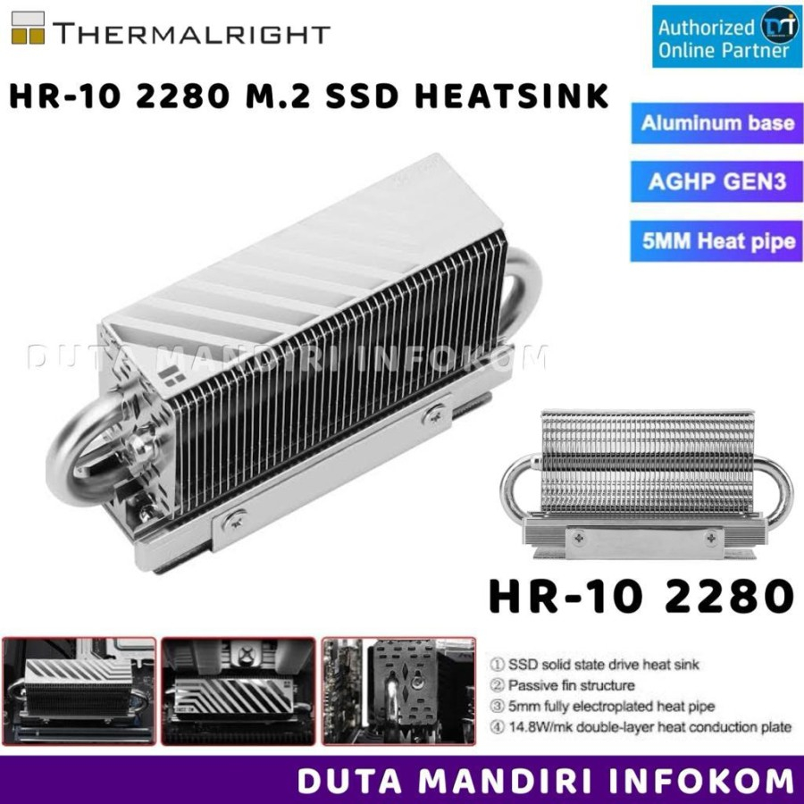 Thermalright HR-10 2280 - M.2 2280 NVMe AGHP SSD Heatsink Cooler - HR-10 2280
