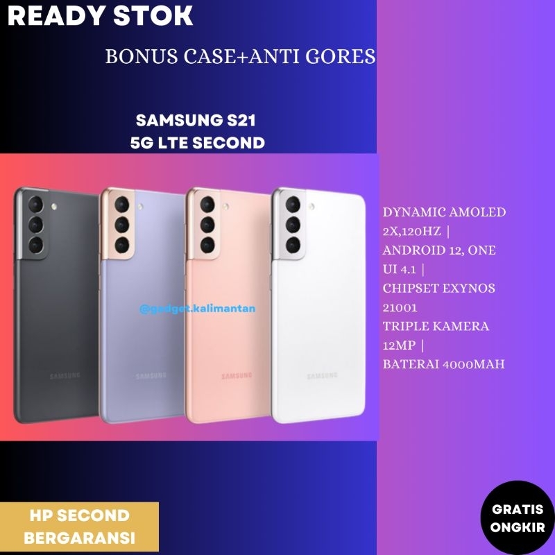 Samsung galaxy S21 256gb dan versi 128gb 5g lte Second hp seken bekas murah original
