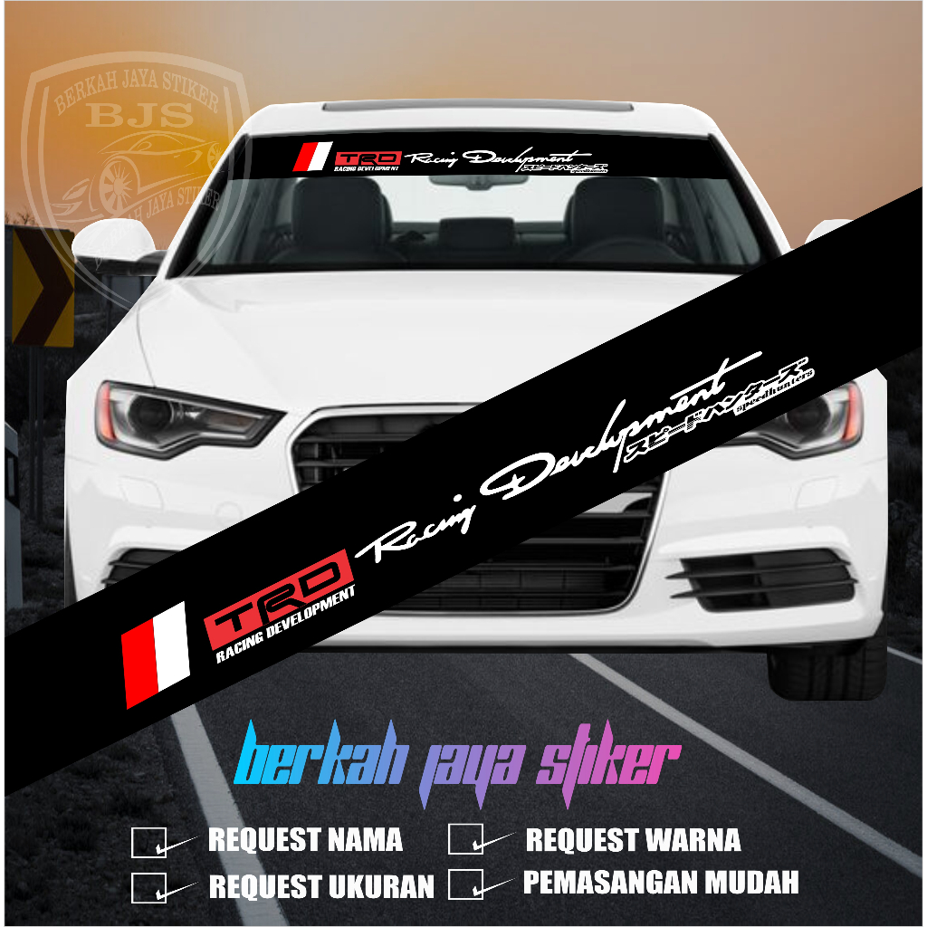 STIKER KACA DEPAN MOBIL TRD RACING DEVELOPMENT