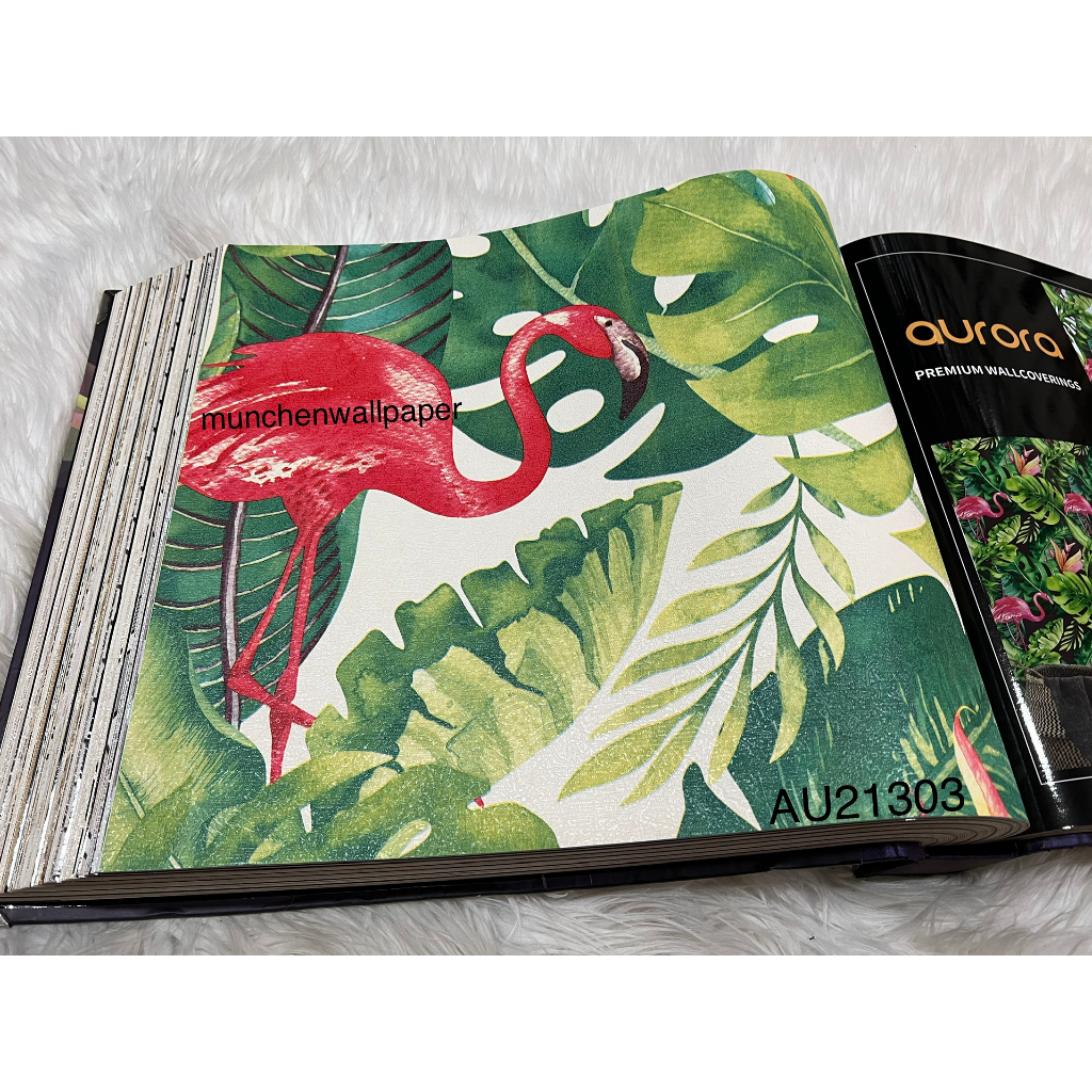 Wallpaper Dinding 3Dimensi Motif Burung Flamingo