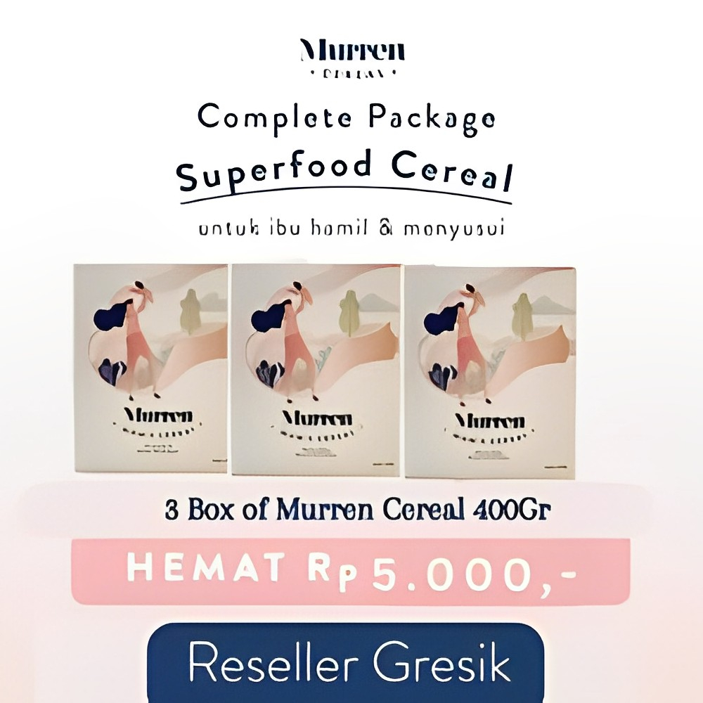 

Murren Sharing Package - Murren Cereal 400 gram rasa cokelat (3 box) Superfood Ibu | ASI Booster