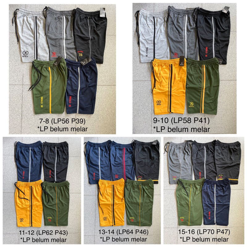 nevada celana pendek kolor anak