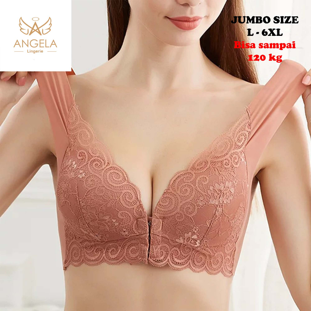 ANGELA PREMIUM JAPAN Titan Bra BH JUMBO Big SIZE L - 6XL Ukuran Besar Bukaan Depan Push Up Tanpa Kaw