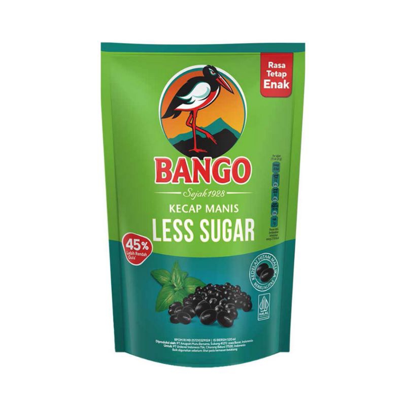 

BANGO KECAP MANIS LESS SUGAR POUCH 520 ML