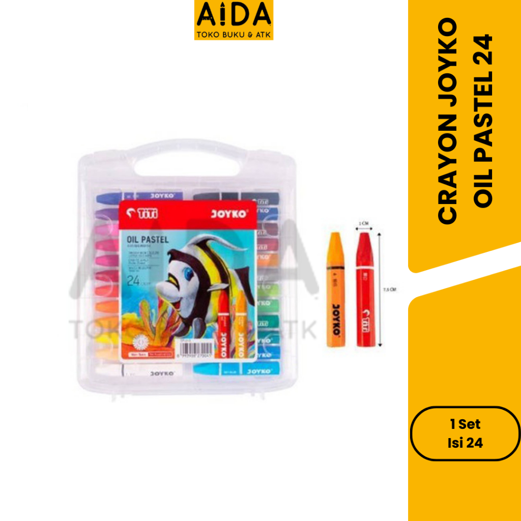 

CRAYON JOYKO OIL PASTELS 24s / Krayon Minyak isi 24 Warna / Oil Pastel OP 24S For Drawing Water Resistant