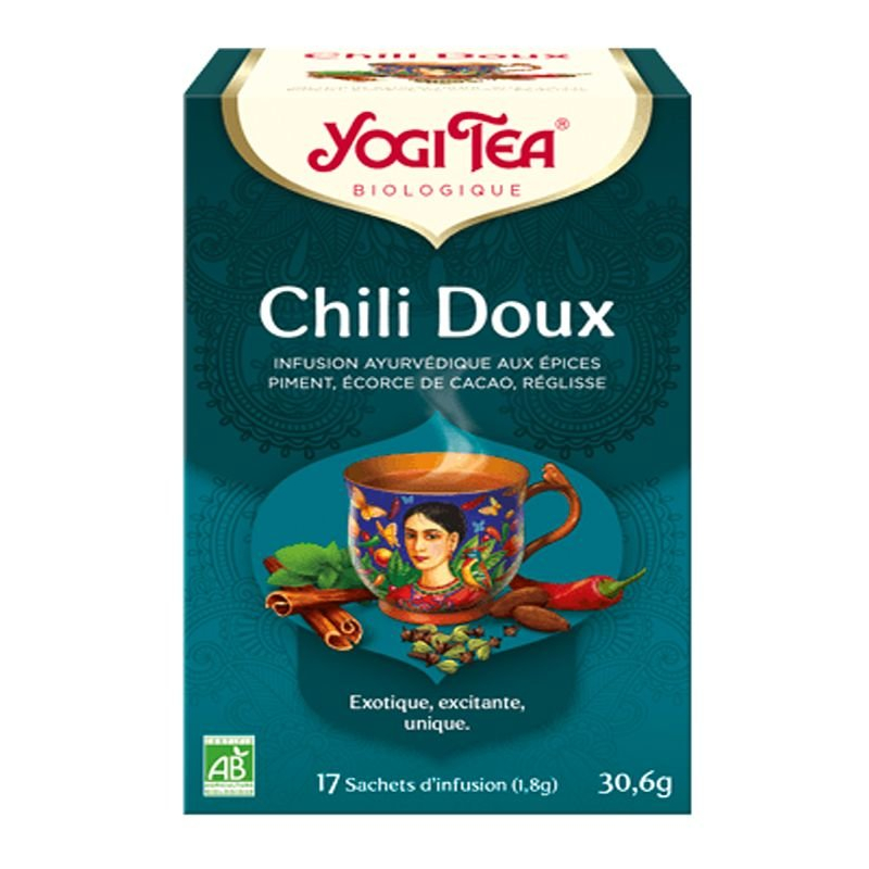 

Yogi Organic Tea Sweet Chili Ayurvedic Blend Cocoa Shell 17 x 1.8 Gram