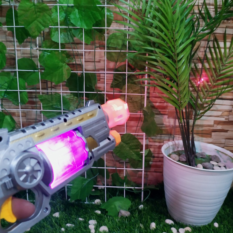 MAINAN TEMBAKAN GUN SENAPAN GETAR NYALA BUNYI LASER ANAK