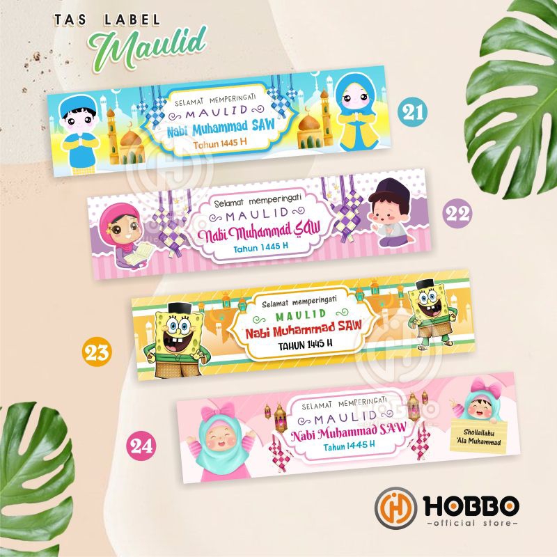 

A- Tas Label plastik Maulid Nabi/Tas Tenteng Maulid Nabi karakter