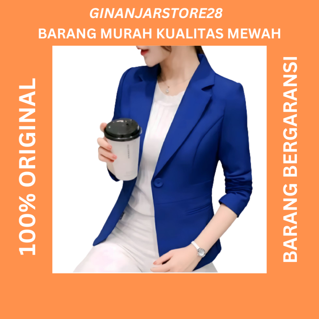 Jas Blazer Wanita Hitam Jas Kerja Kantor Cewe Polos Dewasa Anak Jaket Blezer Cewek