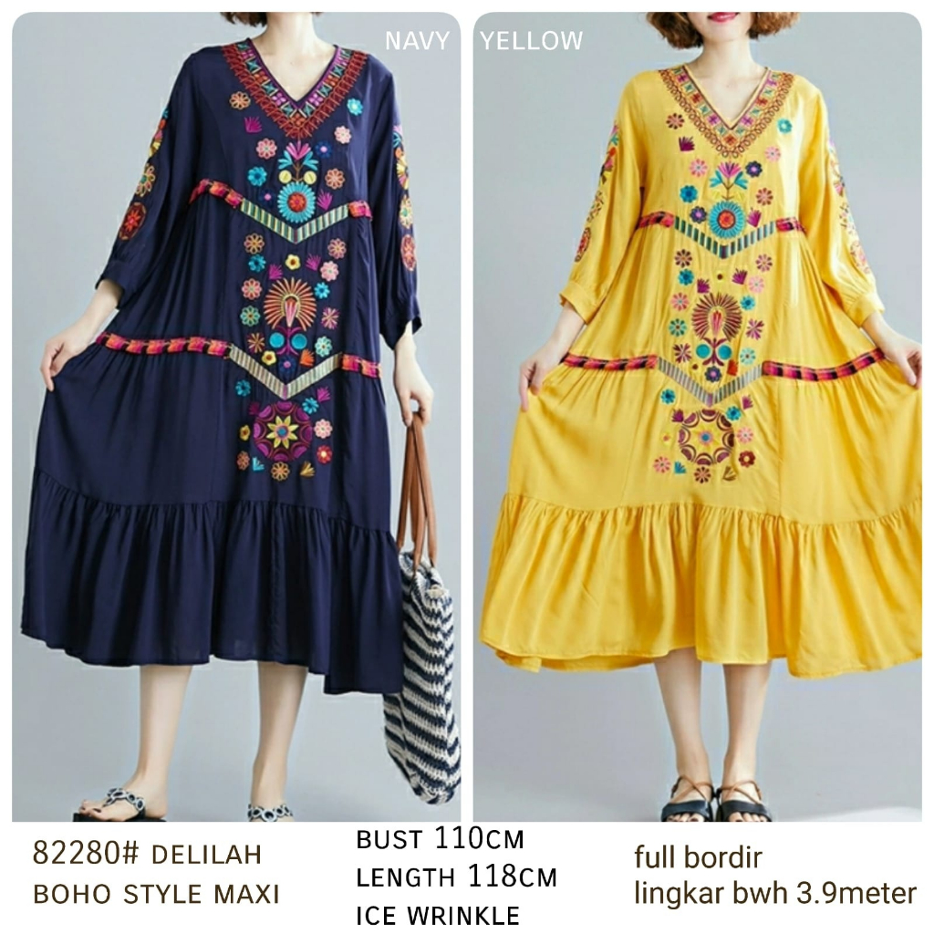 82280 Delilah Boho Style Maxi / Pakaian Wanita / Dress