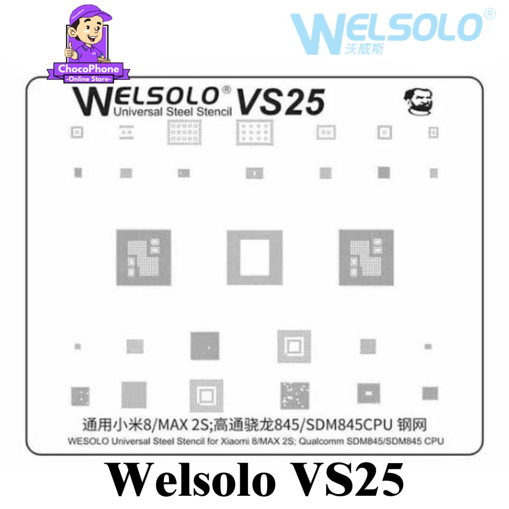 Plat Welsolo VS25 Cetakan Bga IC Cpu SDM845 Original
