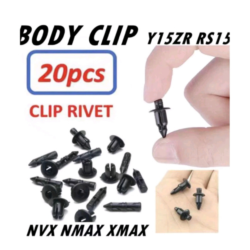 20 PCS BAUT BODY MOTOR MODEL CLIP KLIP PLASTIK IMPORT UNIVERSAL