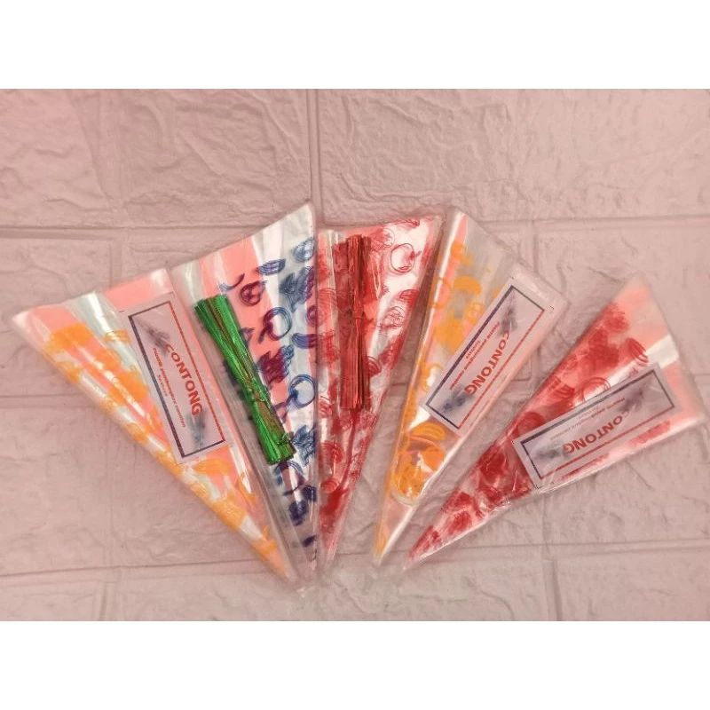 Plastik Contong Kacang Segitiga Isi 50pc / Plastik Kemasan Segitiga Snack Mete Kacang