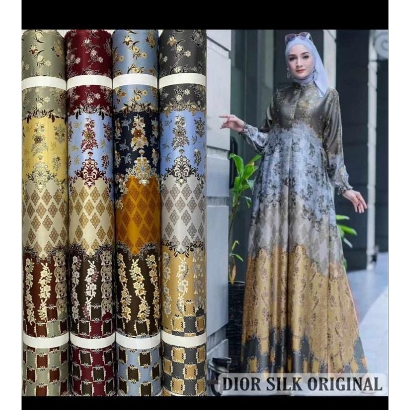 Kain Meteran Silk Dior Motif Ruby 0.50 Meter