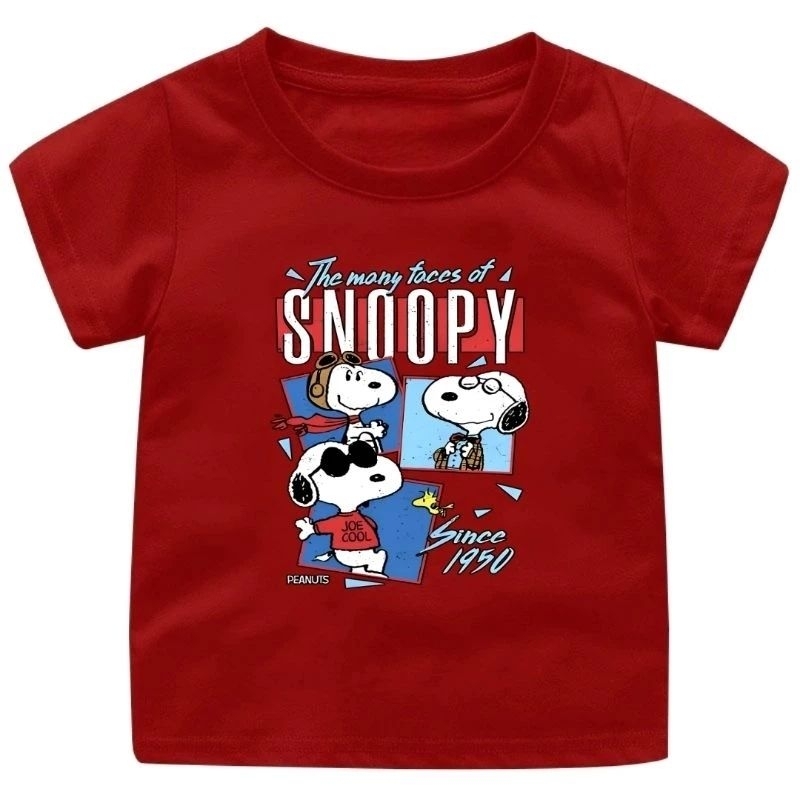 BAJU KAOS ANAK CEWEK COWOK SNOOPY UNTUK UMUR 1-12 TAHUN