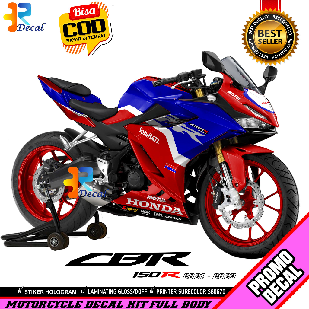 Decal Motor CBR 150R  2021 - 2023  Desain HRC Sticker Decal Full Body