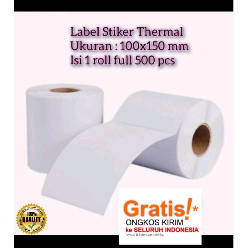 

Kertas Stiker Thermal Label Pengiriman 100x150mm isi 500 pcs Murah Berkualitas