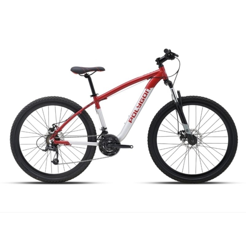 SEPEDA MTB POLYGON SPARK RED SILVER 3x8 SPEED 27.5"