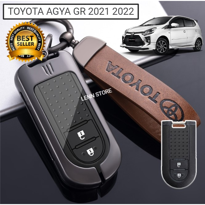 Cover Sarung Kunci Remote Kulit Logam Toyota Agya GR SPORT 2021 2022