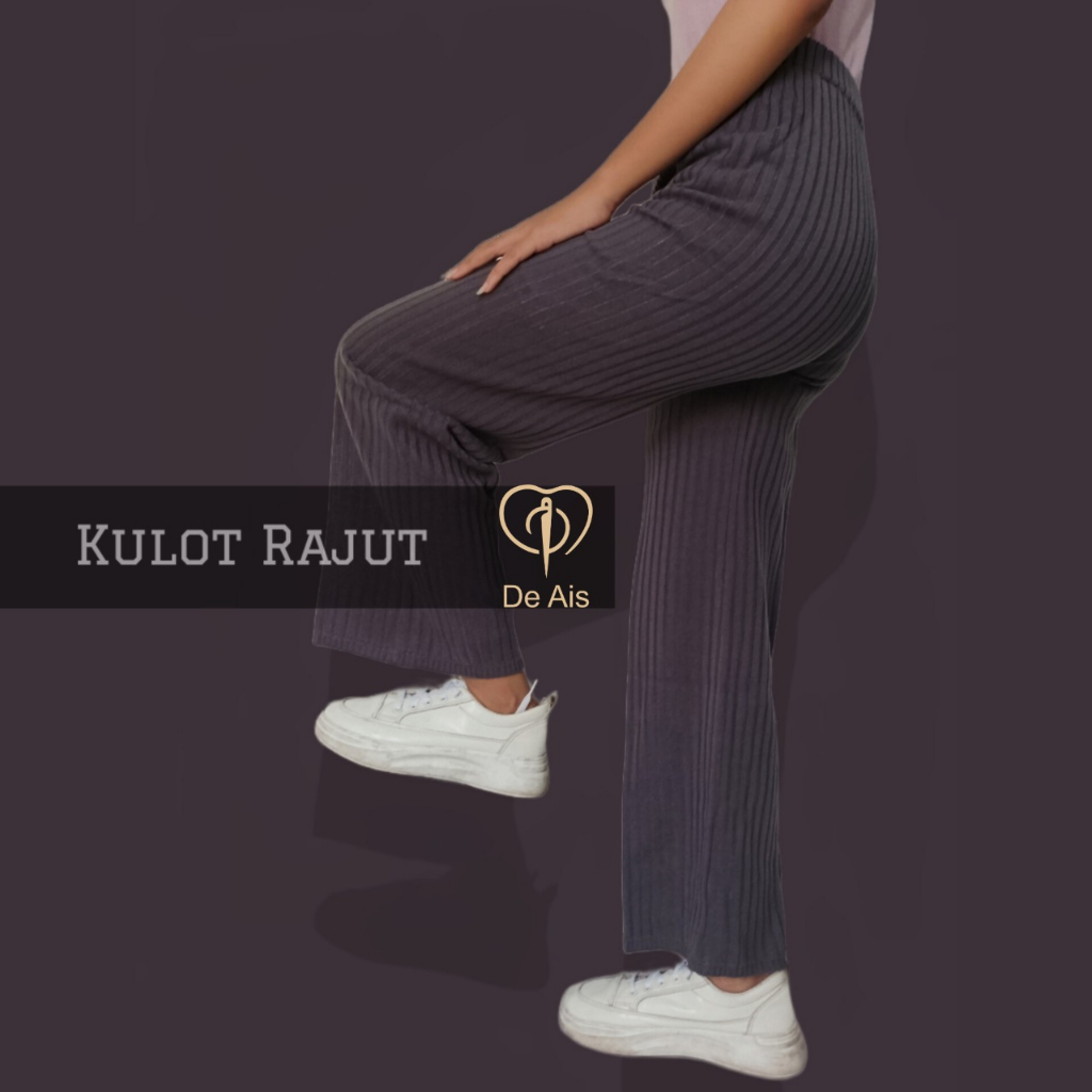 Celana Kulot Rajut Kiyora Kulot Wanita Remaja Knit Long Pants