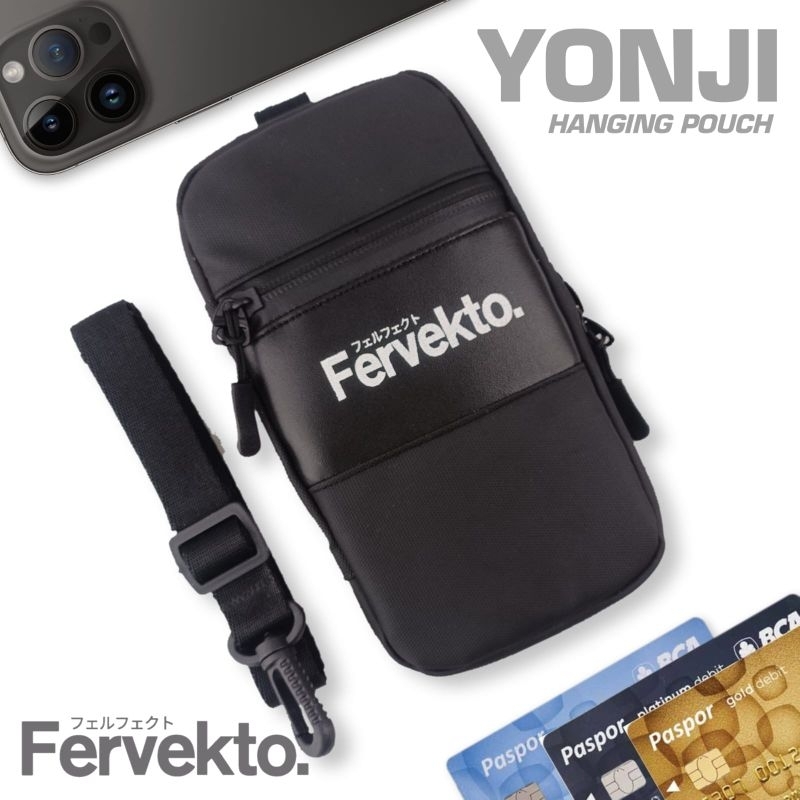 Tas Dompet Hp Handphone Smartphone Hanging Pouch Fervekto Yonji / Tas Dompet Organizer HP Handphone Multifungsi Dompet Kartu Kalung Tangan Clutch Bag Slempang Selempang Sling Bag Distro Keren Murah Terbaru Waterproof Tahan Air Unisex Pria Wanita