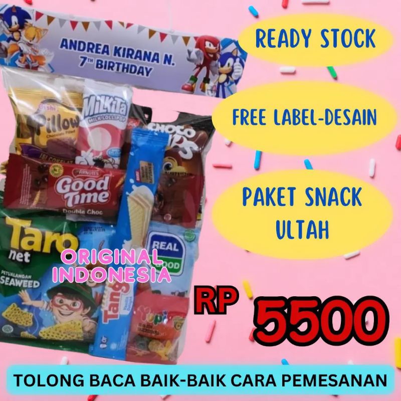 

SNACK ULANG TAHUN ANAK | SNACK ULTAH ANAK I HAMPERS ULANG TAHUN ANAK I HAMPERS ULTAH ANAK I BINGKISAN ULTAH ANAK I TANPA PO