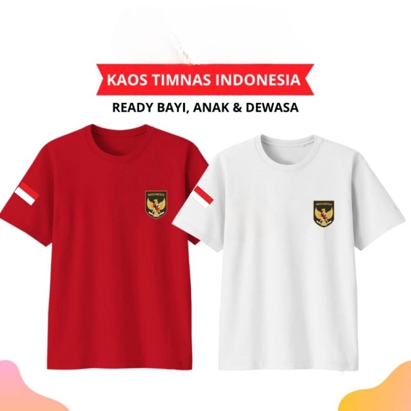 Baju Timnas Indonesia Ready size bayi,Anak Dan dewasa/baju kaos atasan Garuda Indonesia/kaos Timnas 