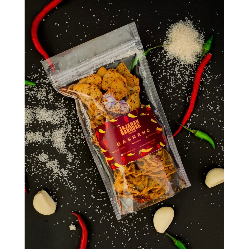 

Basreng Cemilan Barudak rasa Pedes Jendes