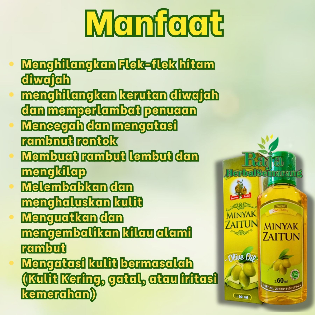 Minyak Zaitun Olive Oil 60 ml Al ghuroba | 100 % Asli Bisa diminum | Untuk Kulit dan Wajah | Menghil