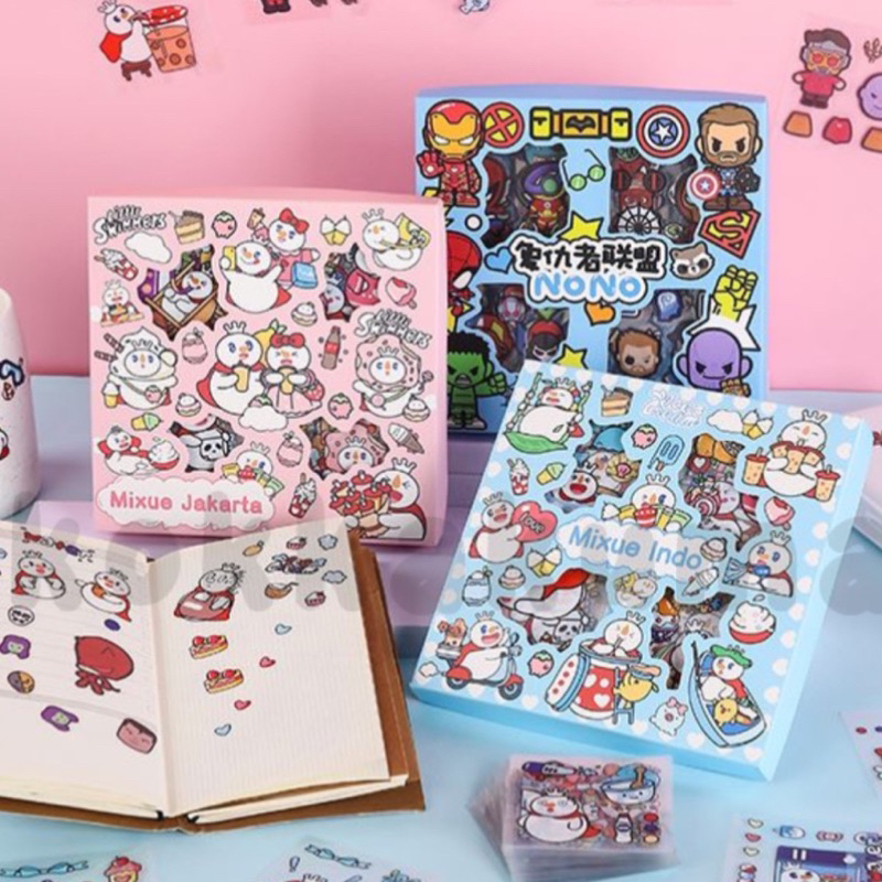 

( KKM ) NONO Aesthetic Sticker Karakter Box PET Waterproof Stiker Box isi 100 VERSI TERBARU
