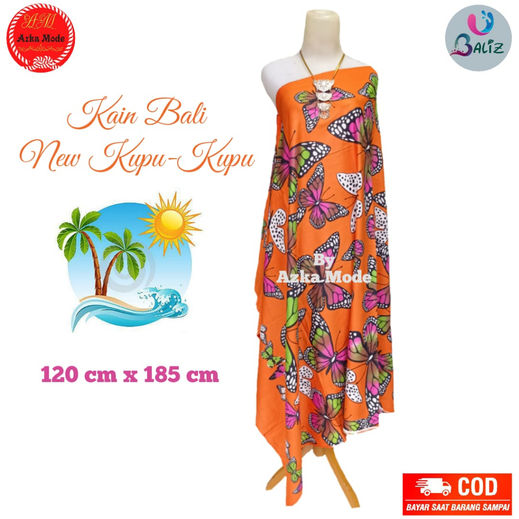 Kain Bali Pantai - Kain Bali Motif Kupu2 Jumbo - Sarung Pantai BalizzMode - Sarung Bali - Kain Panta