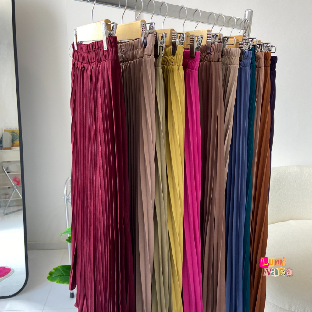 Rok Plisket Mayung / Plisket Premium / Pleated Skirt Pendek Panjang