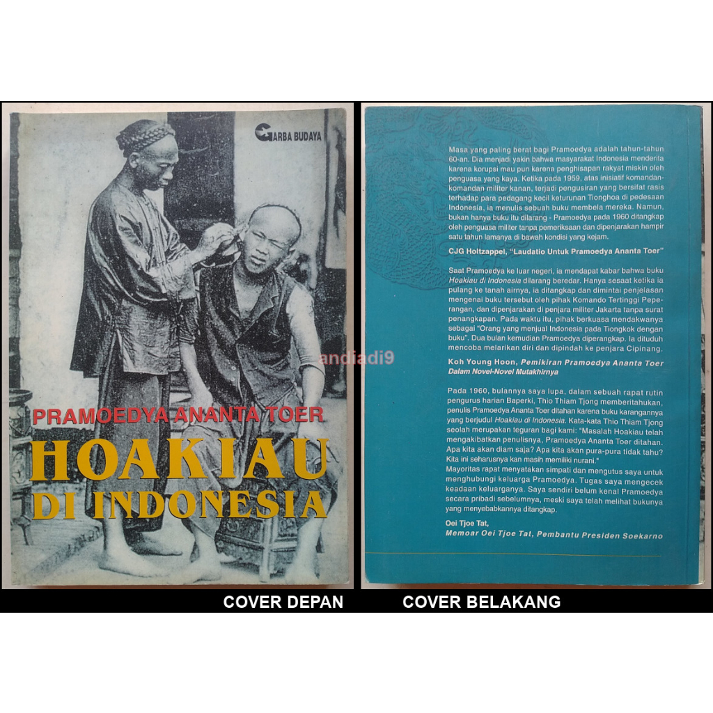 HOA KIAU DI INDONESIA 1998 PRAMOEDYA ANANTA TOER ORIGINAL GARBA BUDAYA