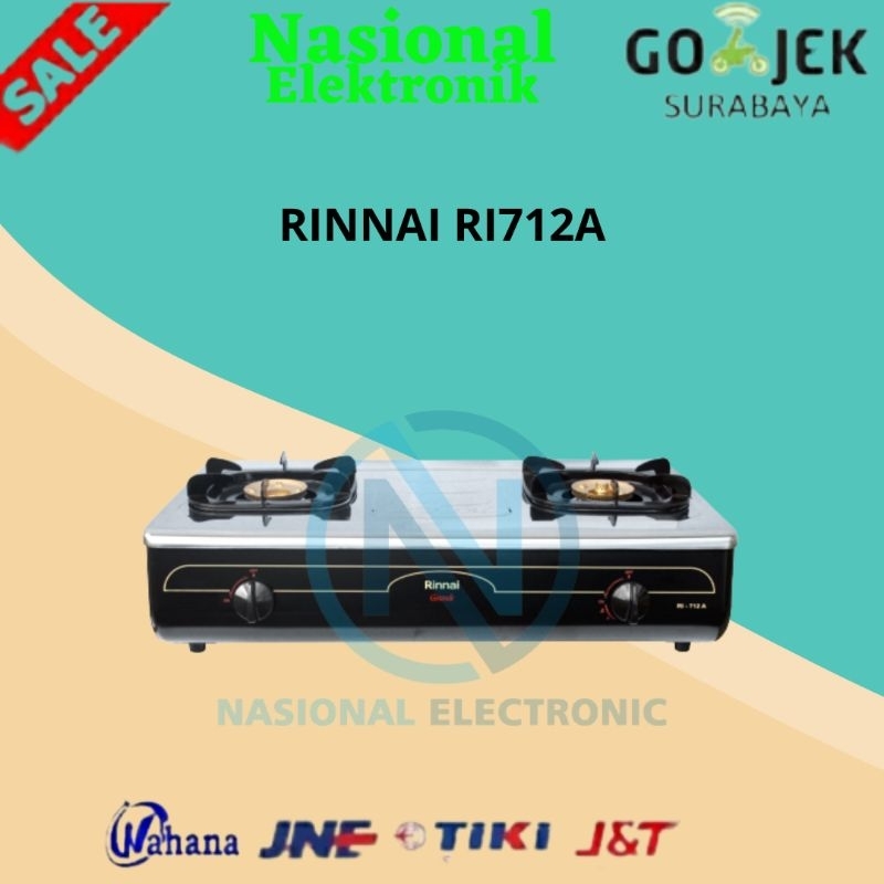 KOMPOR GAS RINNAI RI 712 A/KOMPOR GAS RINNAI RI712A/KOMPOR GAS LPG RINNAI RI 712A/KOMPOR GAS 2 TUNGK