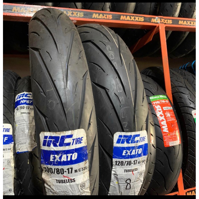 ban IRC EXATO ring 17 90/80 100/80. 110/70. 120/70. 130/70 150/60 tubeles 1ban