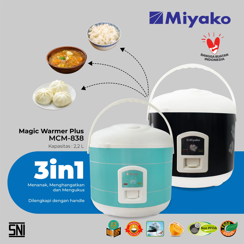 MIYAKO - MCM-838 magic com 2,2 L | mejikom kapasitas besar | penanak nasi besar | miyako besar | mej