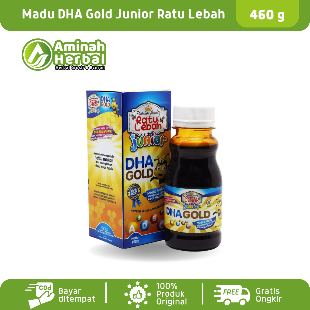 

Madu Anak Ratu Lebah Junior DHA GOLD plus Omega 3