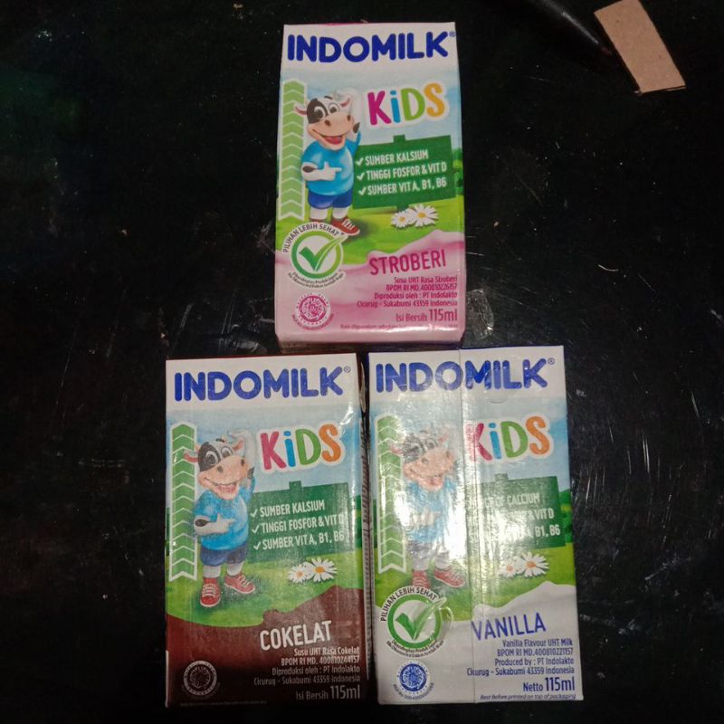 

indomilk kids kotak 115 ml coklat, vanila, stroberi