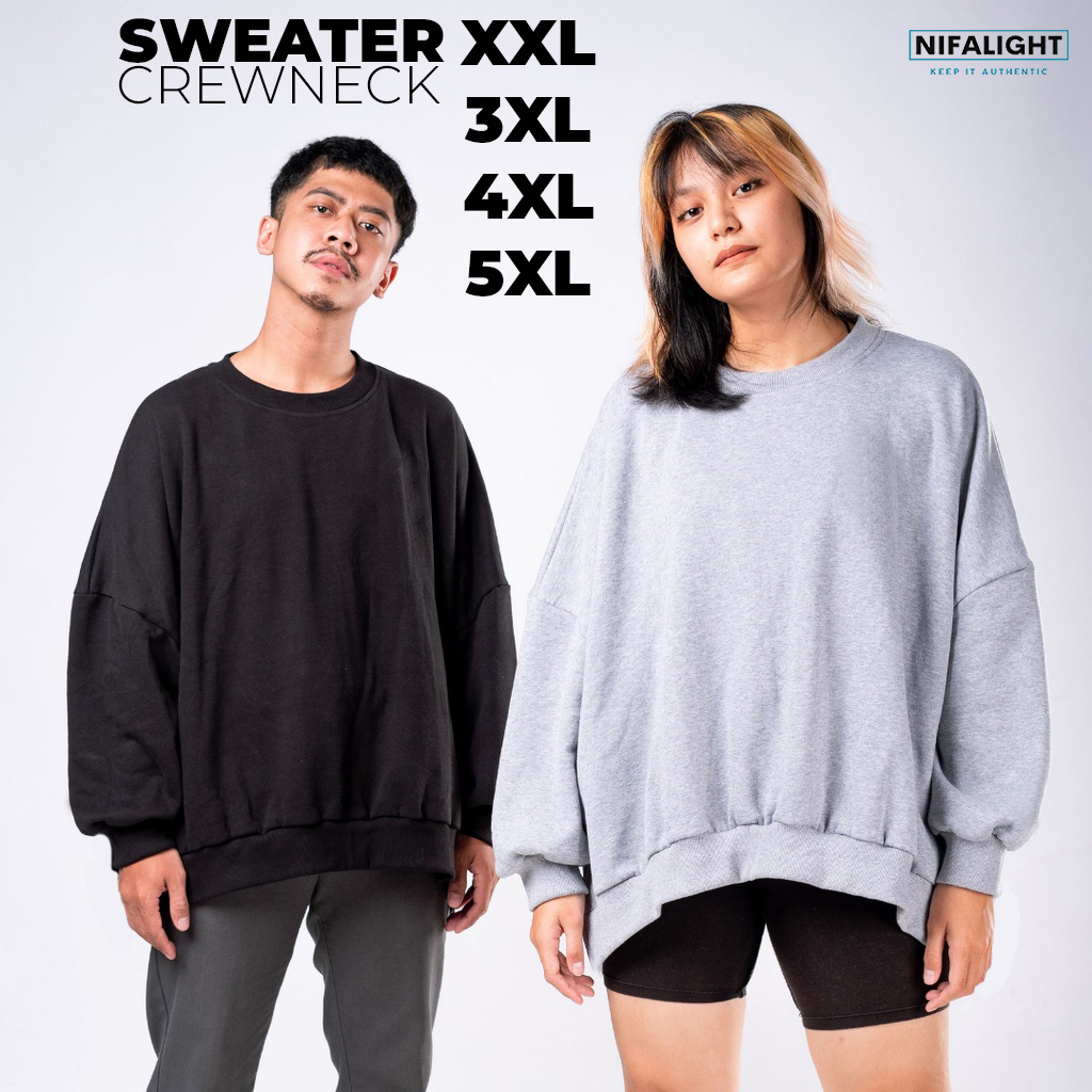 Sweater Oversize Crewneck Sweatshirt Switer Sweeter Oversize Jaket Pria Wanita Unisex Oversized Jumb