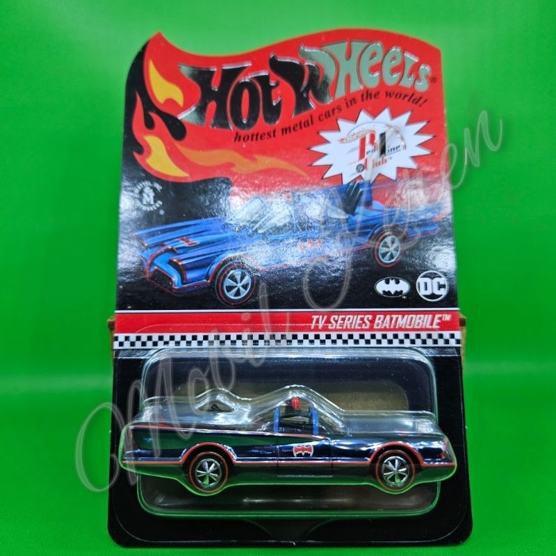 Diecast Hot Wheels RLC 2021 DC Batman TV Series Batmobile Blue Ban karet