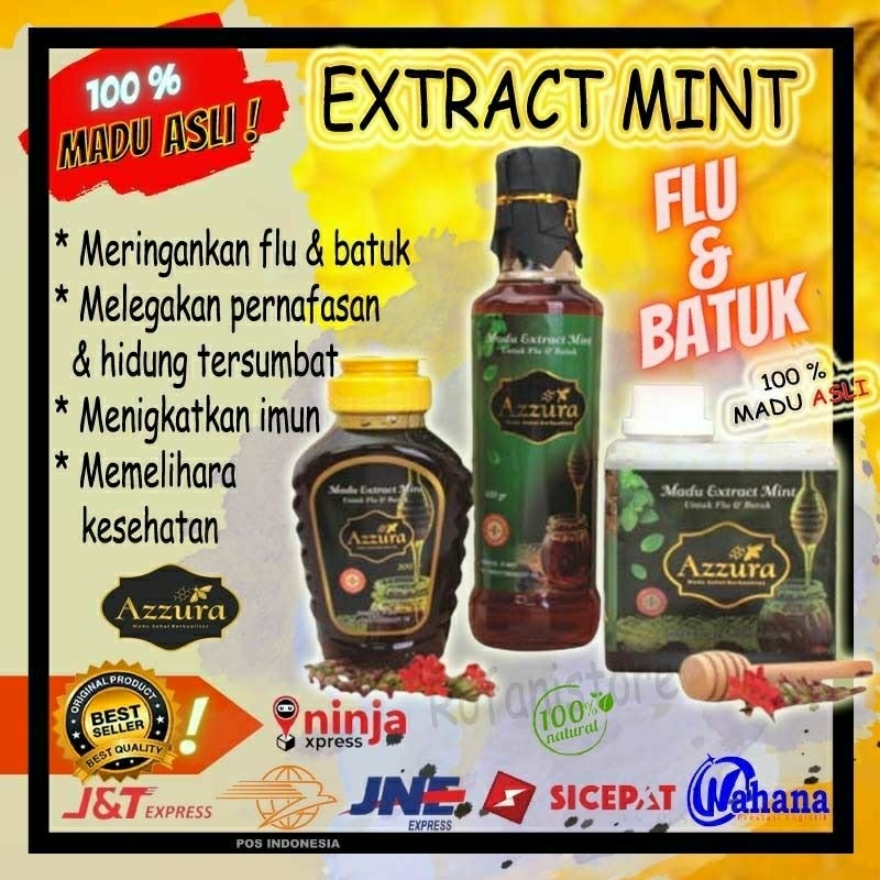 

MADU AZZURA EKSTRAK MINT FLU DAN BATUK ORIGINAL ASLI ALAMI HERBAL SESAK NAFAS VITAMIN IMUNITAS HITAM PAHIT HERBAL HUTAN SUMBAWA