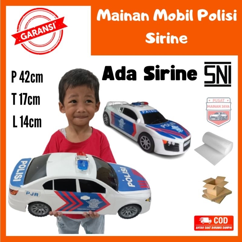 Mainan mobil polisi bunyi sirine besar mobil polisi dorong 22-1000-7-PL