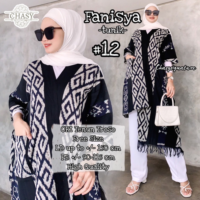 Fanisya Tunik Tenun by Chasy Atasan Tunik Batik Tenun Troso Motif