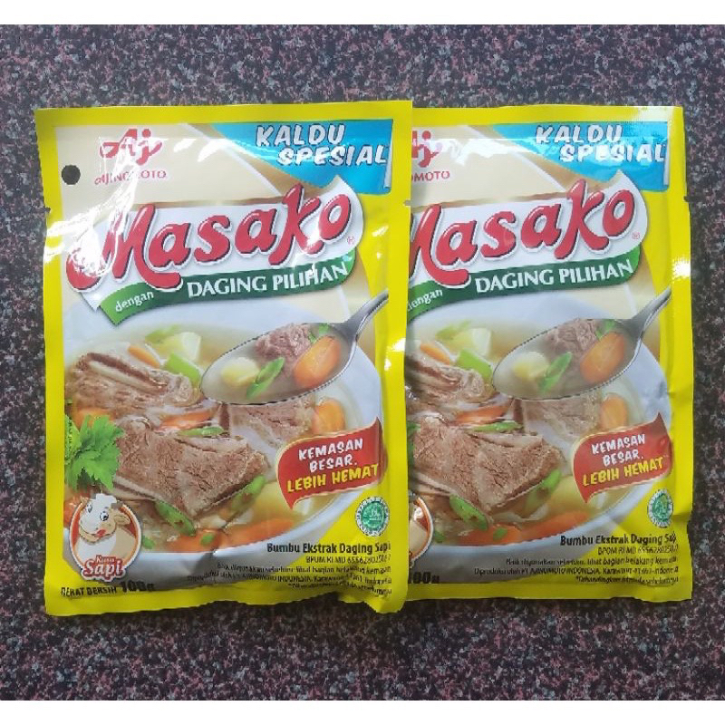 

MASAKO kaldu ayam dan sapi PENYEDAP RASA 100 GRAM SAPI DAN AYAM