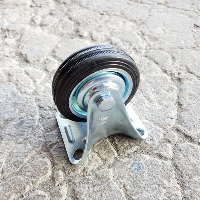 Roda Troli Karet Hitam Mati 3" 3 Inch Triple-S