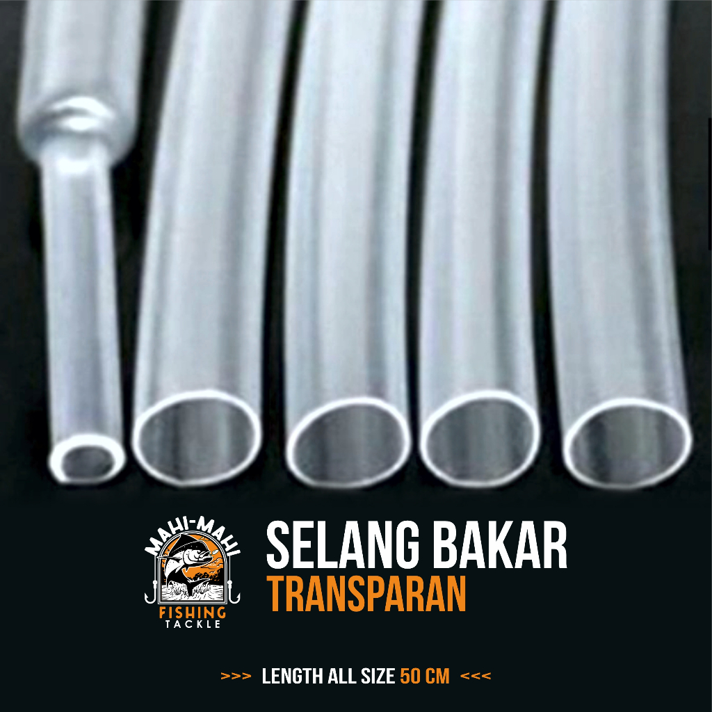 Selang Bakar Transparan 3mm 4mm 5mm 6mm Isolasi Heatshrink Ciut Bening Clear