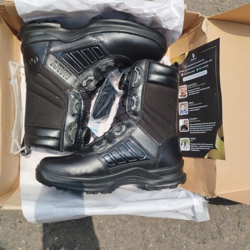 Sepatu PDL Tali Putar Tactical TNI AL Bocorocco Original Jatah