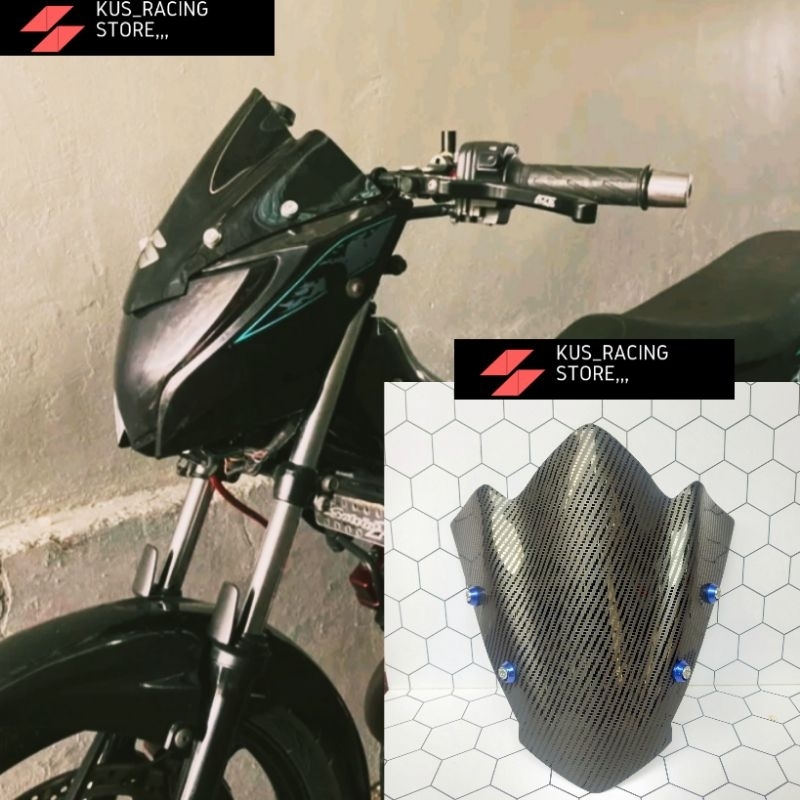 VISOR SATRIA FU FACELIFT MODEL JENONG WINSHIELD FU FACELIFT JENONG CARBON PLUS BAUT
