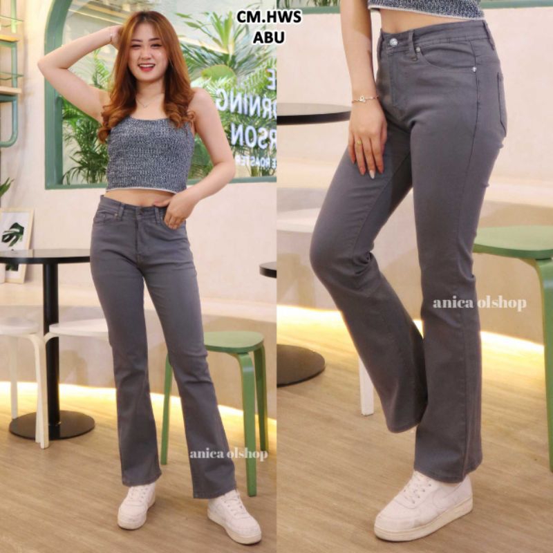 CELANA CUTBRAY JEANS WANITA/CELANA CUTBRAY WANITA ABU